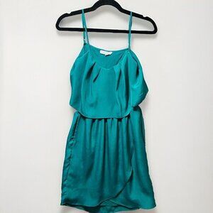 BCBGeneration Dress XS Sleeveless Spaghetti Straps Open Back Mini Teal